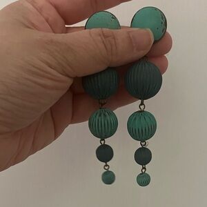 Vintage-Inspired Teal Drop Earrings - Women Jewelry